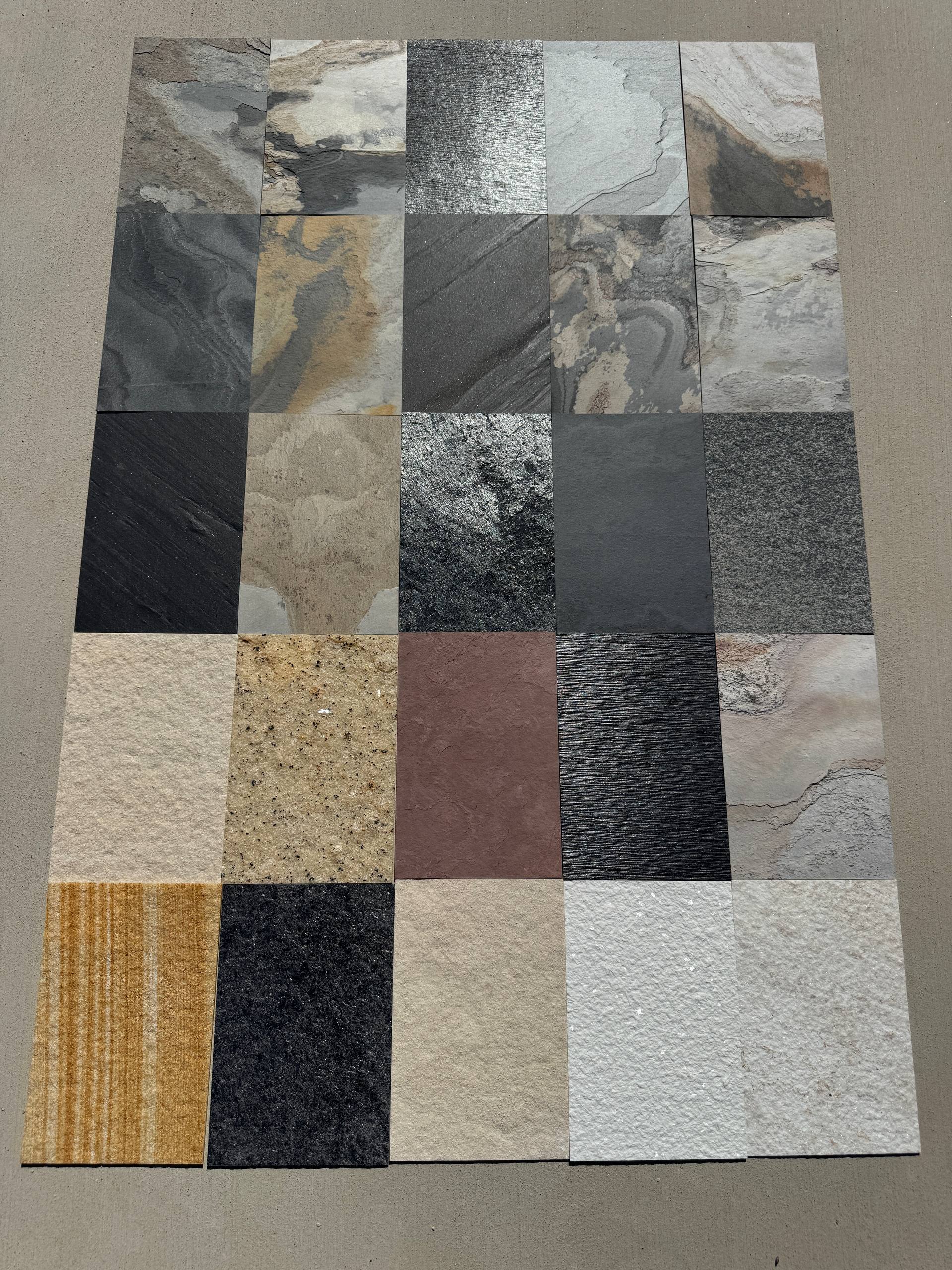 Large Natural Stone Sample Set 20+ Thin Flexible Samples